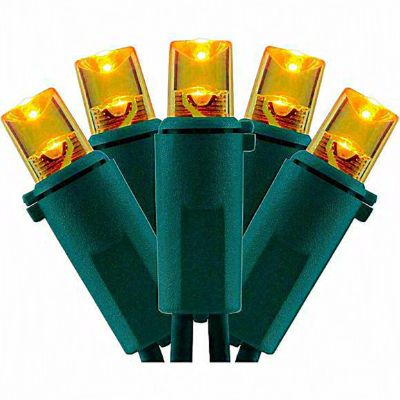Orange Wide Angle 66 Ft 200 Count LED‎ Christmas Lights with Green Wire - Picture 1 of 9